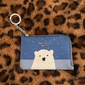 Kate spade winter polar bear wallet card holder
